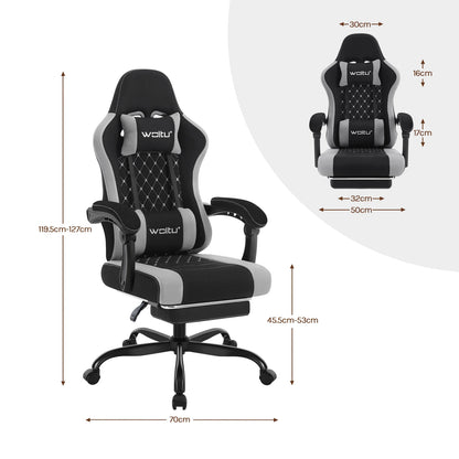 WOLTU sukamoji kompiuterio kėdė su masažo funkcija, ergonominė biuro kėdė su pagalvėle ir pakoju, reguliuojamo aukščio gaming kėdė