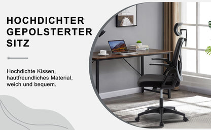 Symino Office Chair With Adjustable Headrest, Armrests, Lumbar Support, Ergonomic Office Chair, Rotating Rocker Function