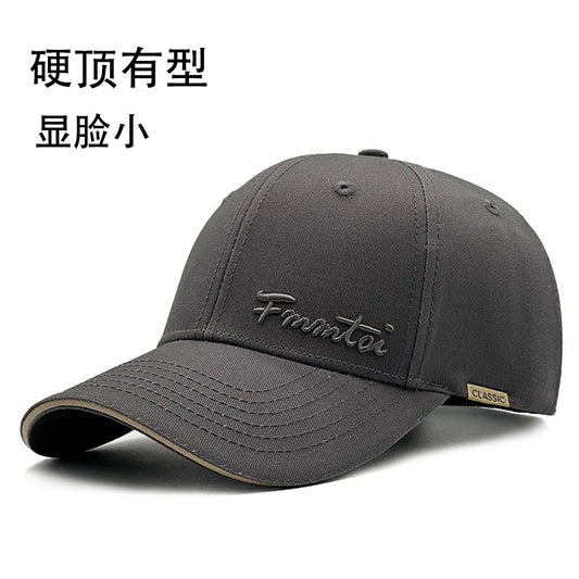 2026 New Men's Big Size Outdoor Sun Protection Baseball Cap, Hard Top Slim Face Fashion Peak Hat Unisex