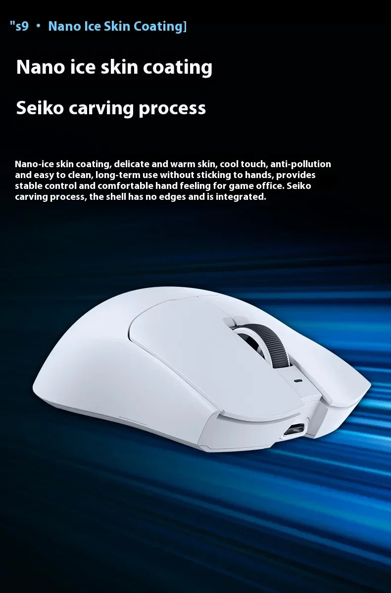 EWEADN S9 Pro Ultra V2 Lightweight Wireless Gaming Mouse Tri-Mode Tri-model Mouse 2.4G USB-CBT 8K Polling 26K DPI PAW3395 Mice