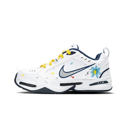 Personalizované tenisky Nike Air Monarch 4 Crushed Ice Blue Floral Ink Splatter – pánské nízké běžecké boty