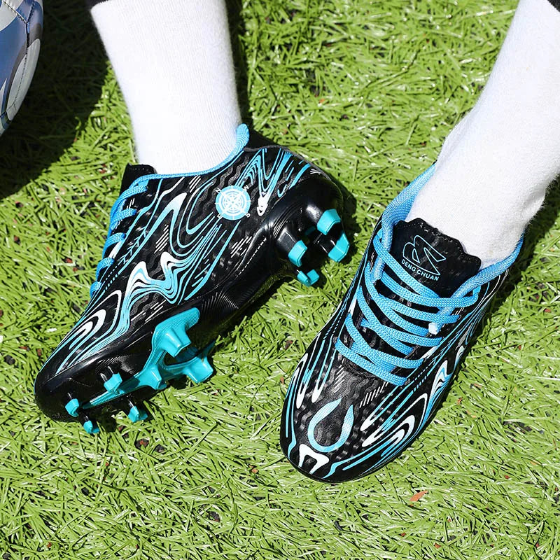 Chaussures de football unisexes AG Stud pour hommes et femmes, crampons de football légers, antidérapants, respirants, baskets d'entraînement, pour terrain en herbe naturelle, match F