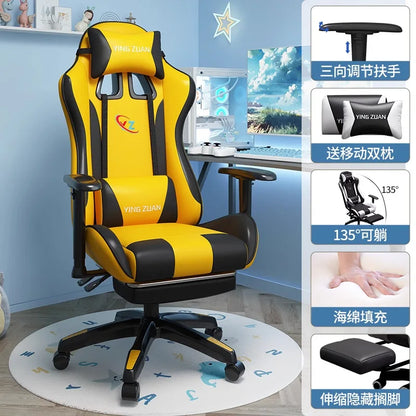 Herní židle Počítačová židle Pohodlné polohovací sedadlo Game LIVE Na kolej, pro studenty i domácnost Ergonomie pro dlouhé sezení