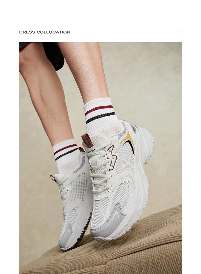 Zapatillas casuales Xtep para hombre, calzado deportivo de verano resistente, con cordones, antideslizante y resistente al desgaste para exteriores 876219320026