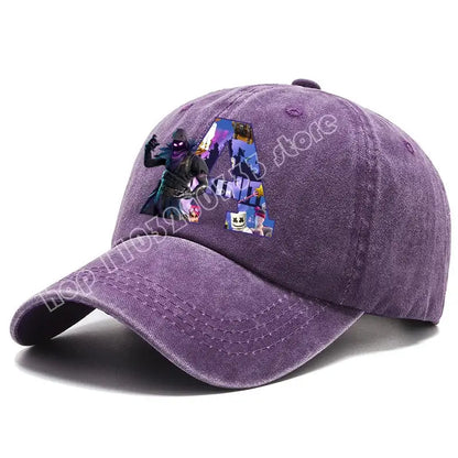 Gorra de béisbol para adulto Fortnite A-Z Letter, para hombre y mujer, ajustable, de denim lavado, estilo retro hip hop, sombrero para el sol, accesorio para deportes al aire libre, regalo