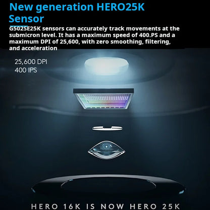 Herní myš Logitech G502 HERO s kabelem, e-sportovní mechanická myš s RGB osvětlením a nastavitelným vyvážením pro „Eat Chicken“, programovatelná makra