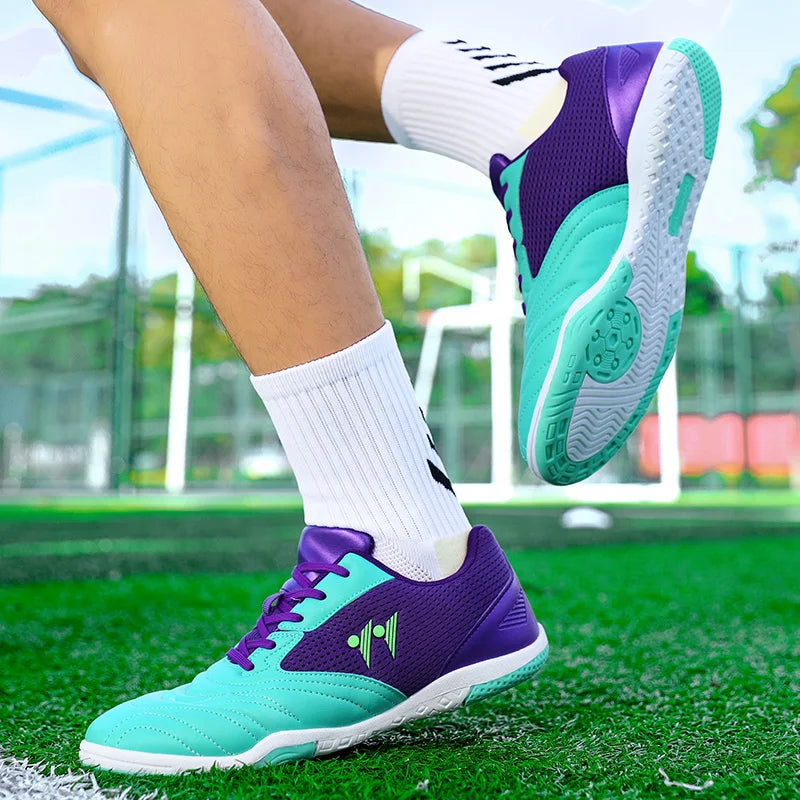 Nouvelles Chaussures de Football Montantes pour Hommes de Haute Qualité – Crampons Antidérapants pour Gazon et Futsal, Idéales pour Matchs en Salle et Sports de Plein Air – Meilleures Ventes