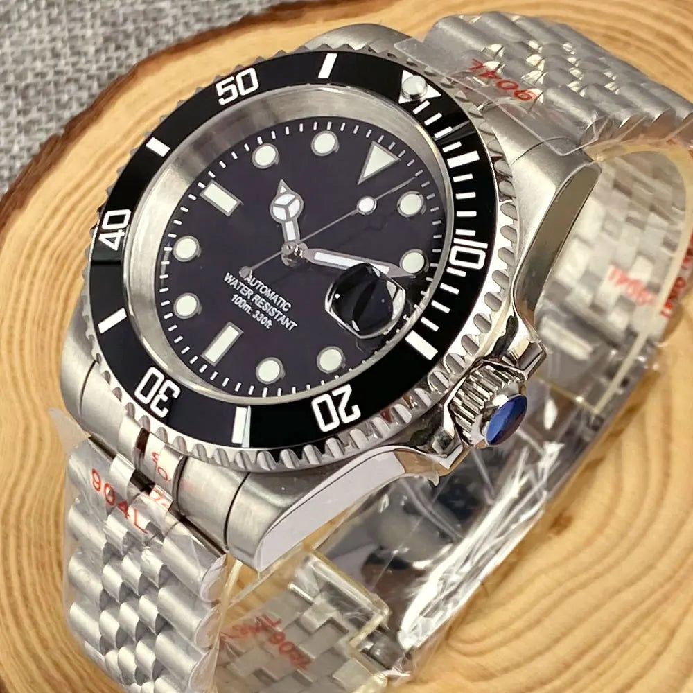 200m wasserdichte Miyota 8215 Automatikuhr für Herren, Taucheruhr, 40mm, mechanisches Uhrwerk, Leuchtanzeige, Jubilee-Armband, Glide-Lock-Schließe