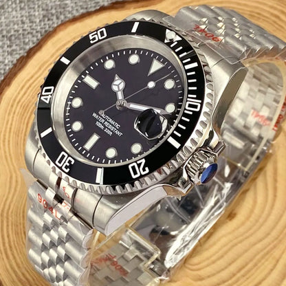 200m wasserdichte Miyota 8215 Automatikuhr für Herren, Taucheruhr, 40mm, mechanisches Uhrwerk, Leuchtanzeige, Jubilee-Armband, Glide-Lock-Schließe