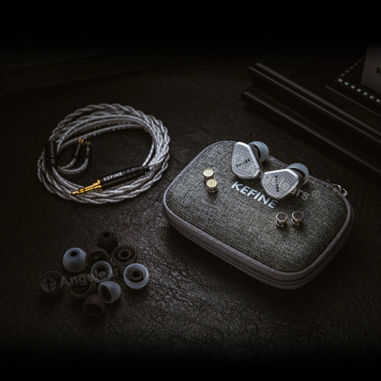 Angelears Kefine Klean SV 10mm DLC Diaphragm Dynamic Driver IEMs Hi-Fi In-ear Earphone with Nozzles and SPC Cable
