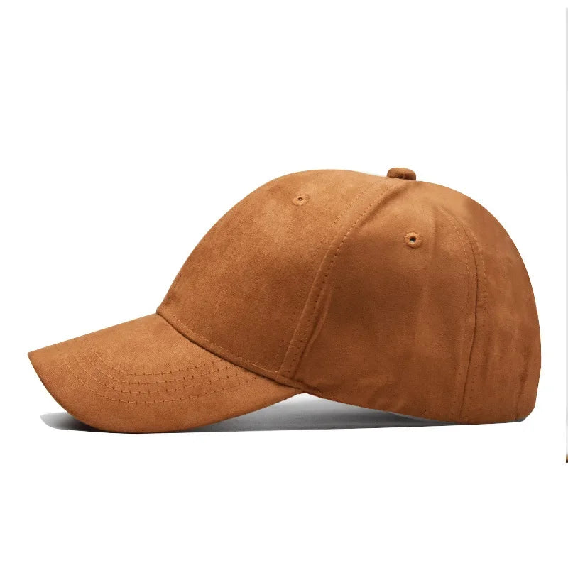 Gorra de béisbol de ante al por mayor, otoño-invierno, para hombre y mujer, gorra urbana lisa de invierno, unisex, ajustable, informal, sin adornos