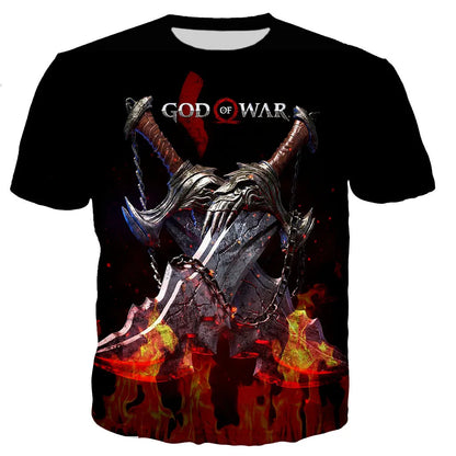 2023 Hot Game God of War 3D Printed T-shirt Men Women Summer Fashion Casual Oversized Streetwear T Shirt Cool Tops Tees