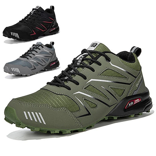 2025 New Men Hiking Shoes Outdoor Waterproof Sports Shoes Comfortable Leather Hiking Training Boots Large Size Tactical Shoe Men
