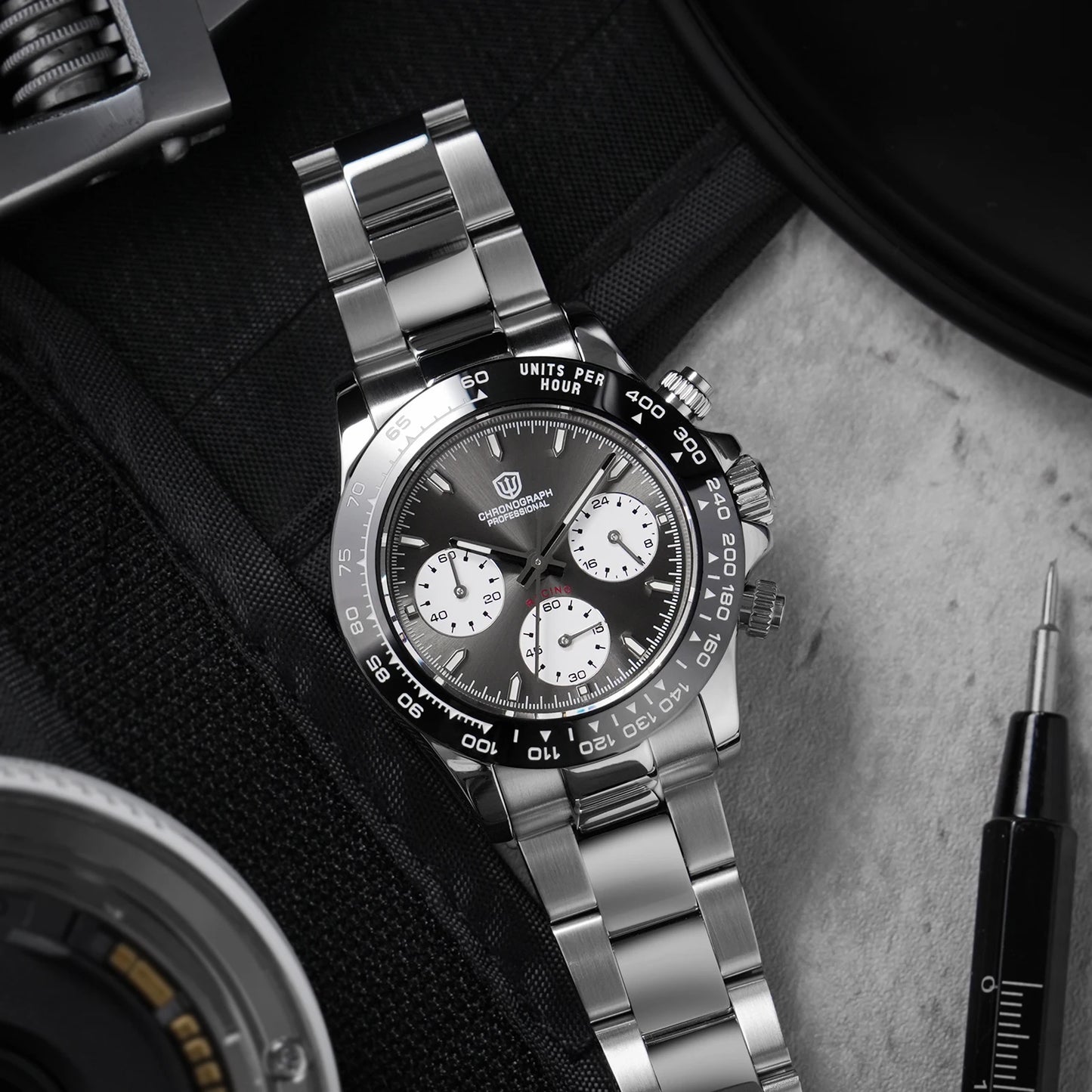 Watchdives WD16500 V2 Quartz Watch VK63 Sweep Sports Chronograph Watches Sapphire AR Coating BGW9 Luminous Waterproof Watches