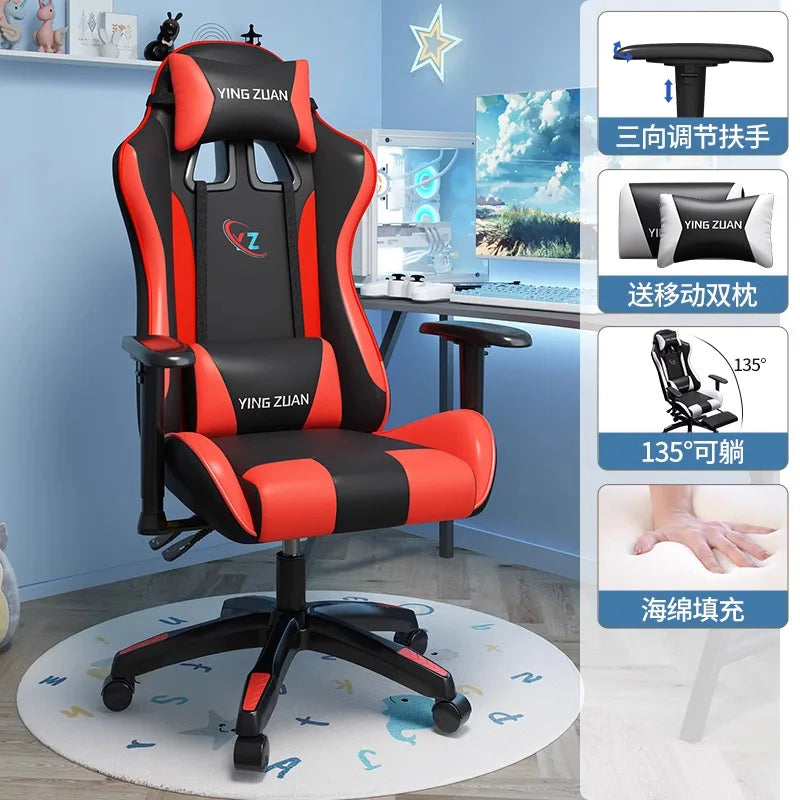 Herní židle Počítačová židle Pohodlné polohovací sedadlo Game LIVE Na kolej, pro studenty i domácnost Ergonomie pro dlouhé sezení