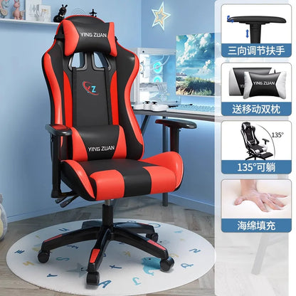 Herní židle Počítačová židle Pohodlné polohovací sedadlo Game LIVE Na kolej, pro studenty i domácnost Ergonomie pro dlouhé sezení