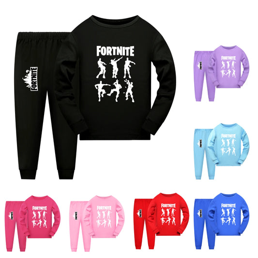 New Kids Fortnite Herbst-Pyjama-Sets für Baby-Mädchen, Langarm-Oberteile und Hosen, 2-teiliges Set, tägliche Nachtwäsche für Teenager-Jungen 1006