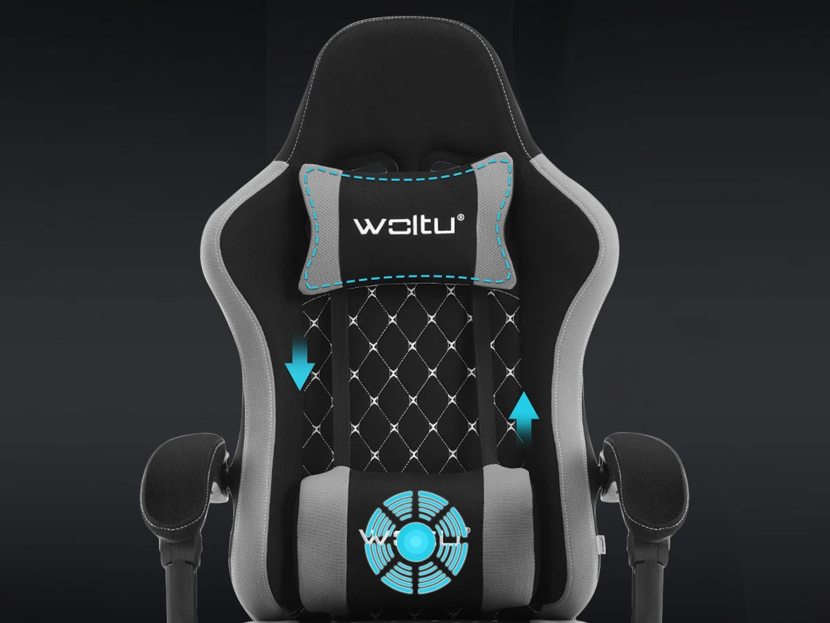 WOLTU sukamoji kompiuterio kėdė su masažo funkcija, ergonominė biuro kėdė su pagalvėle ir pakoju, reguliuojamo aukščio gaming kėdė