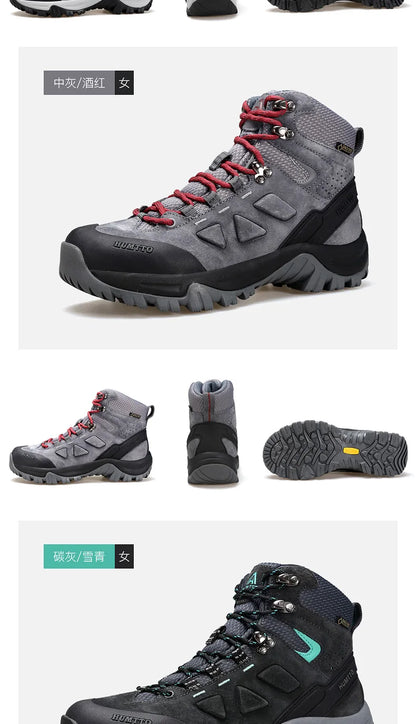 HUMTTO Buty trekkingowe męskie wodoodporne buty myśliwskie taktyczne pustynne buty bojowe za kostkę do trekkingu dla mężczyzn i kobiet ciepłe skórzane sneakersy