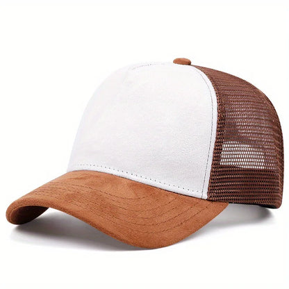 New men's and women's universal mesh suede work cap, men's baseball cap, breathable sports cap for spring and summer.