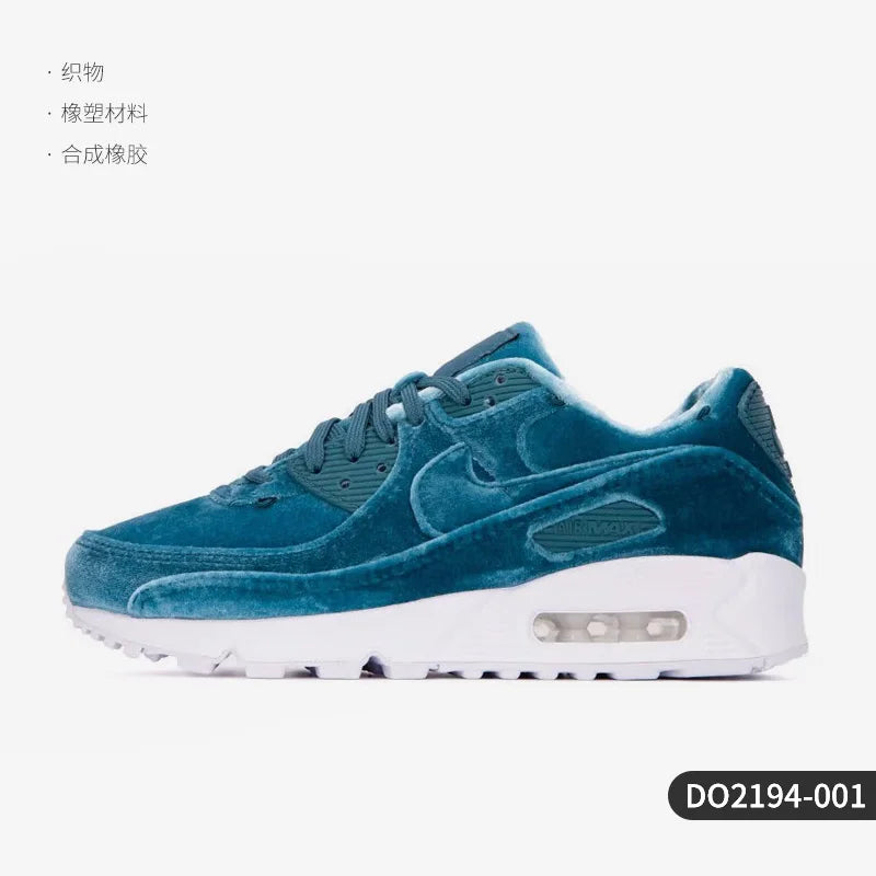 Oryginalne damskie buty sportowe Nike Air Max 90 Blue Velvet z poduszką powietrzną DO2194-001