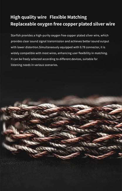 TRN Starfish Earphones 12mm Dynamic Driver In-ear Monitors  Beryllium coated Diaphragm Headset Hi-Fi Headphones with Detachable