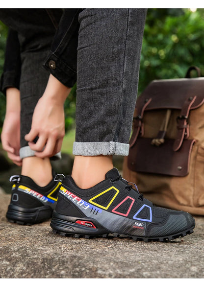 Men Cycling Shoes Outdoor Mountain Cross-Country Cycling Shoes Men Non-Slip Wear-Resistant Cycling Training Shoes Hiking Shoes