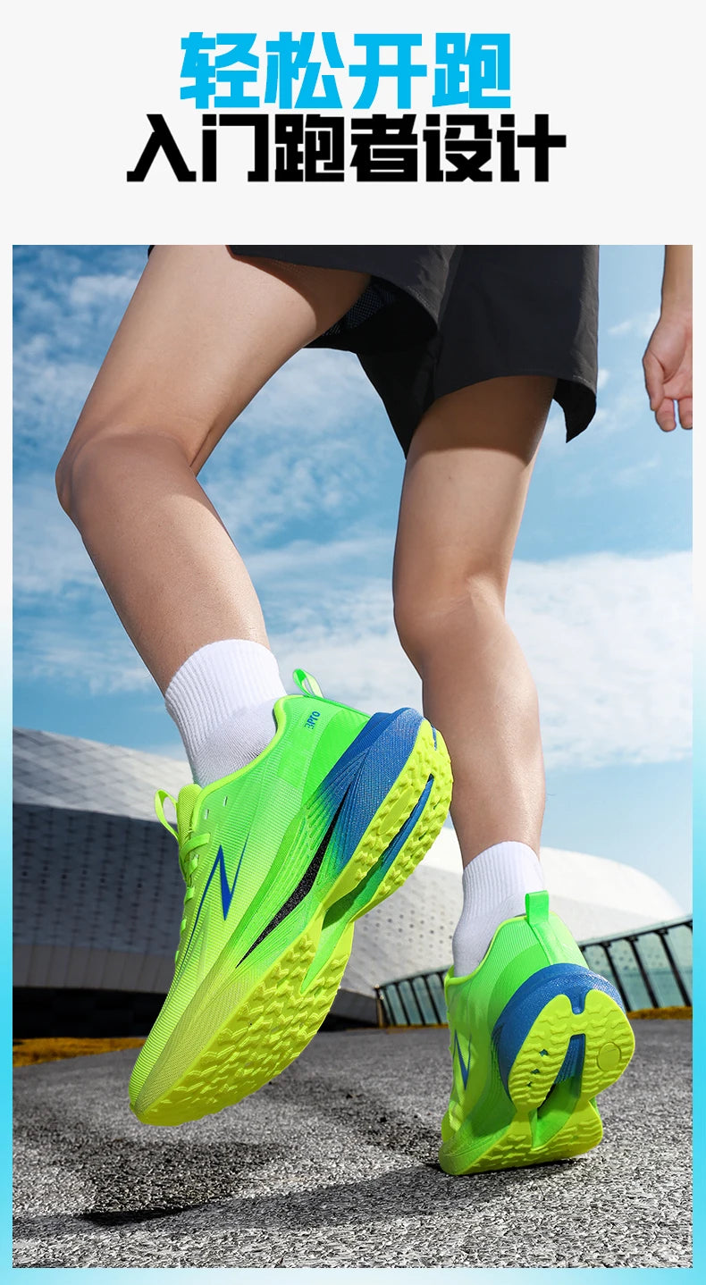 Zapatillas de running para hombre «Marathon Men», deportivas, especializadas, transpirables, ligeras, deportivas para mujer, antideslizantes, con suela de carbono, cómodas.