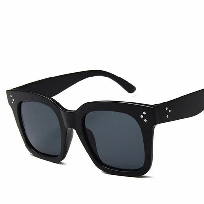 Női napszemüveg, lapos felső keret, Lunette Femme, női luxusmárkás napszemüveg, női szegecses napszemüveg, UV400