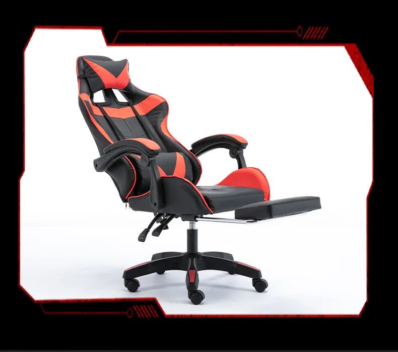 Chaise de jeu ergonomique, chaise de bureau réglable, chaise d'ordinateur pivotante, roulettes silencieuses, support lombaire, siège confortable, pour la maison