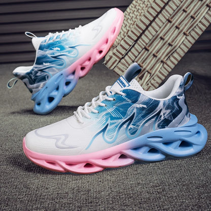 Men Running Shoes Mesh Breathable Flat Cushioning Soft Comfortable Sneakers Outdoor Gym Trendy Casual Jogging Shoes for Men