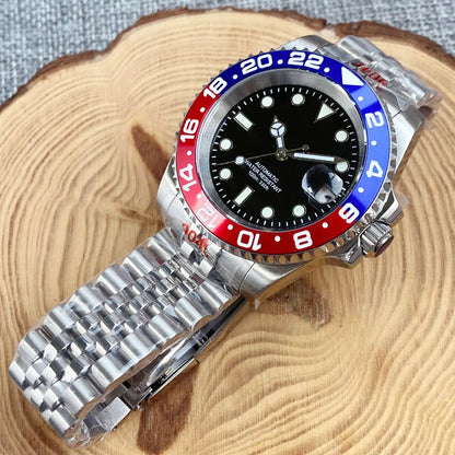 200m wasserdichte Miyota 8215 Automatikuhr für Herren, Taucheruhr, 40mm, mechanisches Uhrwerk, Leuchtanzeige, Jubilee-Armband, Glide-Lock-Schließe