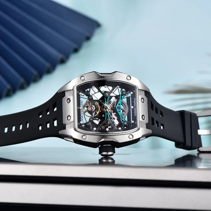 PAGANI DESIGN 42 mm-es új Alien modell, átlátszó hátlapos, átlátszó szerkezetű luxus férfi karóra, zafírüveges, automata férfi karóra