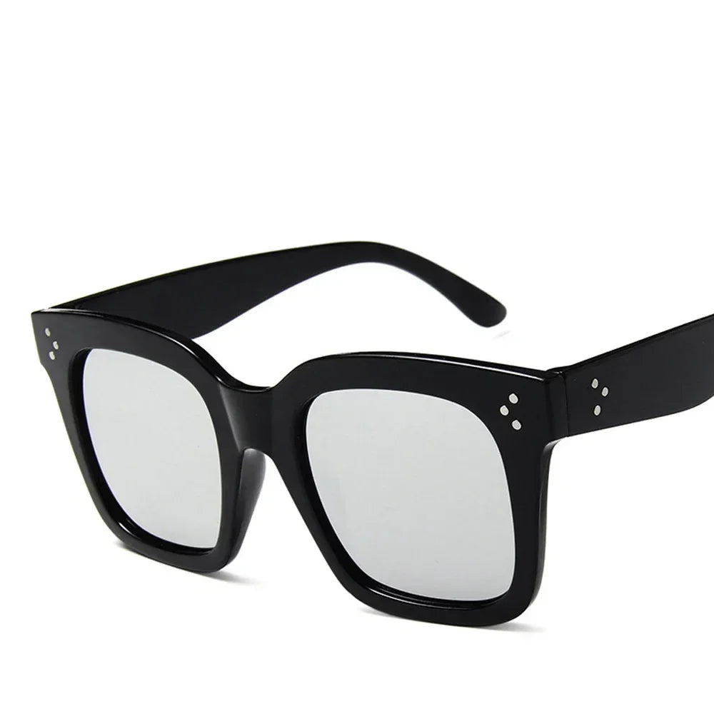 Női napszemüveg, lapos felső keret, Lunette Femme, női luxusmárkás napszemüveg, női szegecses napszemüveg, UV400