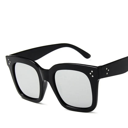 Női napszemüveg, lapos felső keret, Lunette Femme, női luxusmárkás napszemüveg, női szegecses napszemüveg, UV400