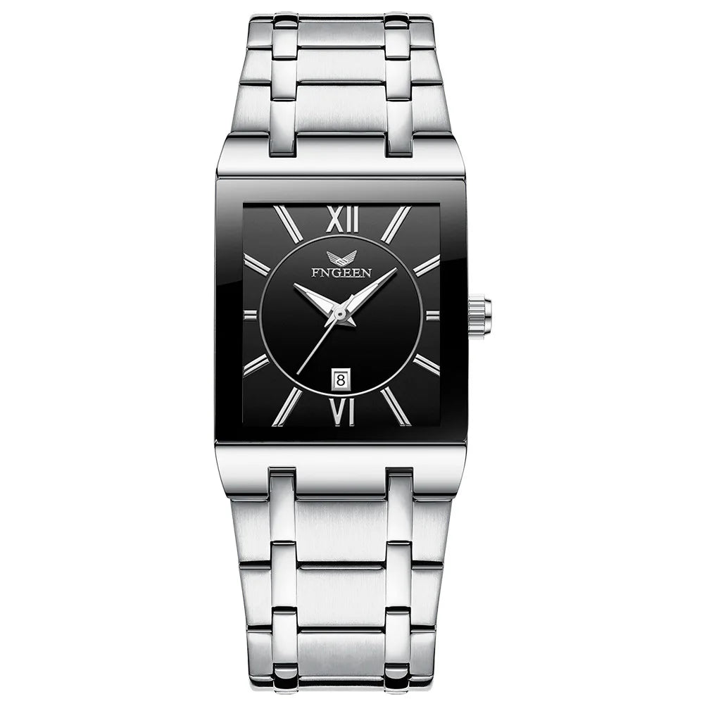 Orologio da polso di lusso BINBOND al quarzo di precisione da uomo, luminescente, impermeabile, con datario automatico, in acciaio inossidabile resistente, stile casual.