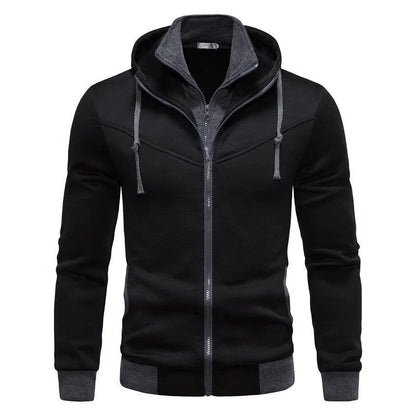 Autumn men's sportswear long sleeved jacket hooded sweatshirt zipper opening jacket men's hooded sweatshirt slim fit men's cloth