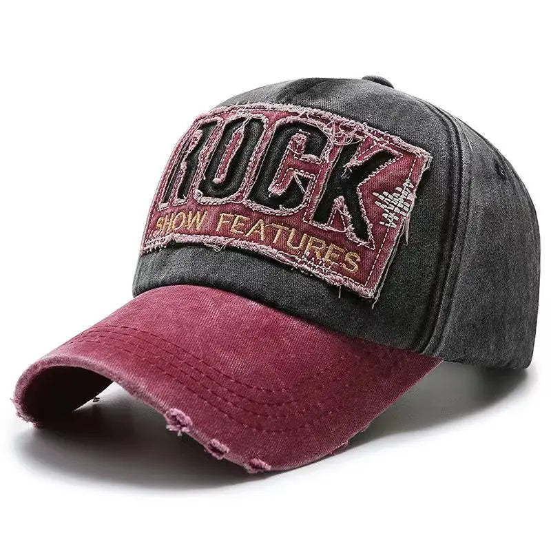 Vysoce kvalitní bavlněná baseballová kšiltovka s výšivkou ROCK pro muže a ženy, snapback kšiltovka pro outdoorový sport a ochranu před sluncem