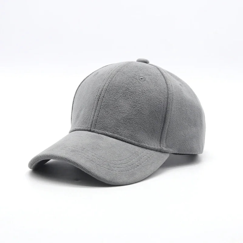 Gorra de béisbol de ante al por mayor, otoño-invierno, para hombre y mujer, gorra urbana lisa de invierno, unisex, ajustable, informal, sin adornos