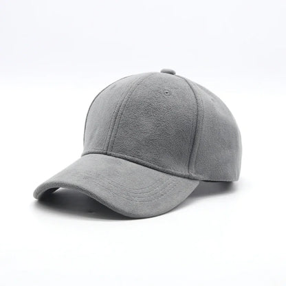 Gorra de béisbol de ante al por mayor, otoño-invierno, para hombre y mujer, gorra urbana lisa de invierno, unisex, ajustable, informal, sin adornos