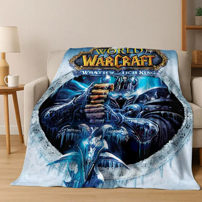 Pătură din flanel WOW World of Warcraft Arthas Demon Illidan Sylvanas, pled moale și confortabil pentru casă, dormitor, pat, canapea, husă, cadou