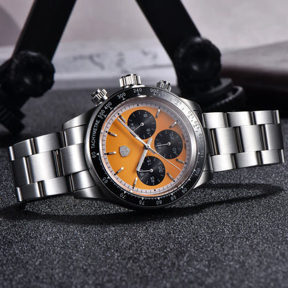 Zegarek męski RollsTimi – luksusowy chronograf kwarcowy, szafirowe szkło z powłoką antyrefleksyjną, wodoodporny, podświetlany – pomysł na prezent dla mężczyzny