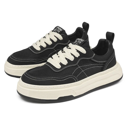 Men's Ultralight Breathable Mesh Sneakers 2025 Fashion Thick Sole Casual Shoes Comfortable Lace-up Trainers for Daily Walking