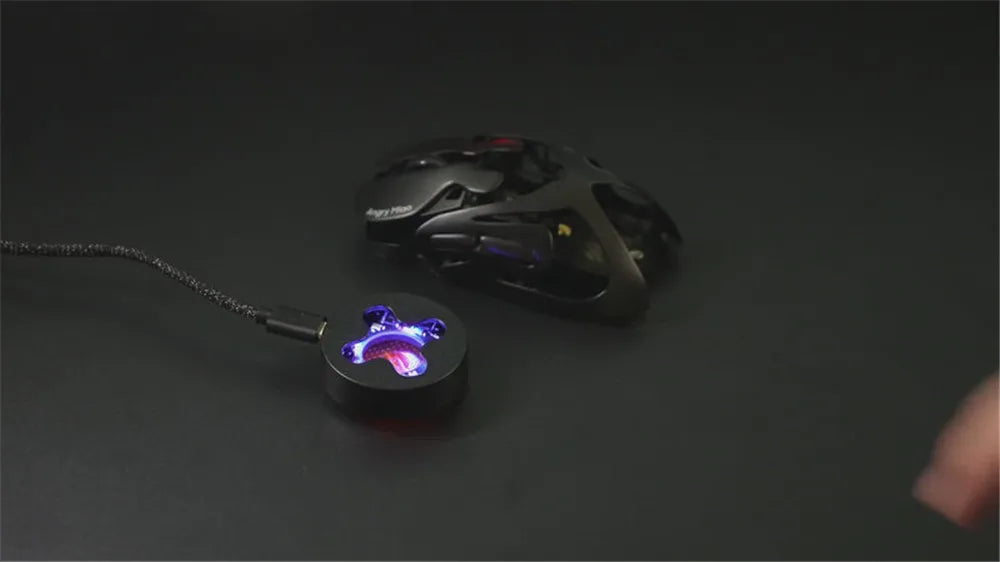 Angry Miao Infinity Gaming Wireless Mouse Hot-Swappable Metal Ultralight Hollow PAW3950 Dual 8K Wired Tri-Mode Orange