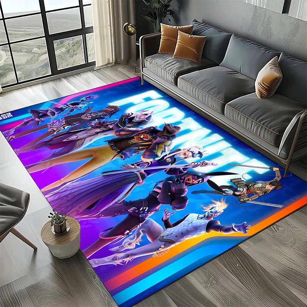 2025 Games 3D F-Fortnite Cartoon Carpet Rug for Living Room Bedroom Home Sofa Decoration, Kids Play Area Rug Non-slip Floor Mat