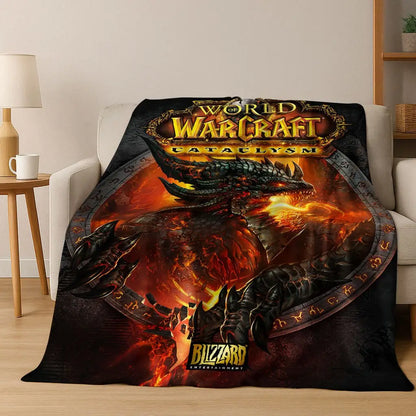 Pătură din flanel WOW World of Warcraft Arthas Demon Illidan Sylvanas, pled moale și confortabil pentru casă, dormitor, pat, canapea, husă, cadou
