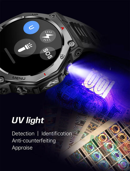 T-Rex 3 Military Smartwatch for Men  GPS Sports Tracker, 5ATM Waterproof, Heart Rate Monitor & Bluetooth Calling