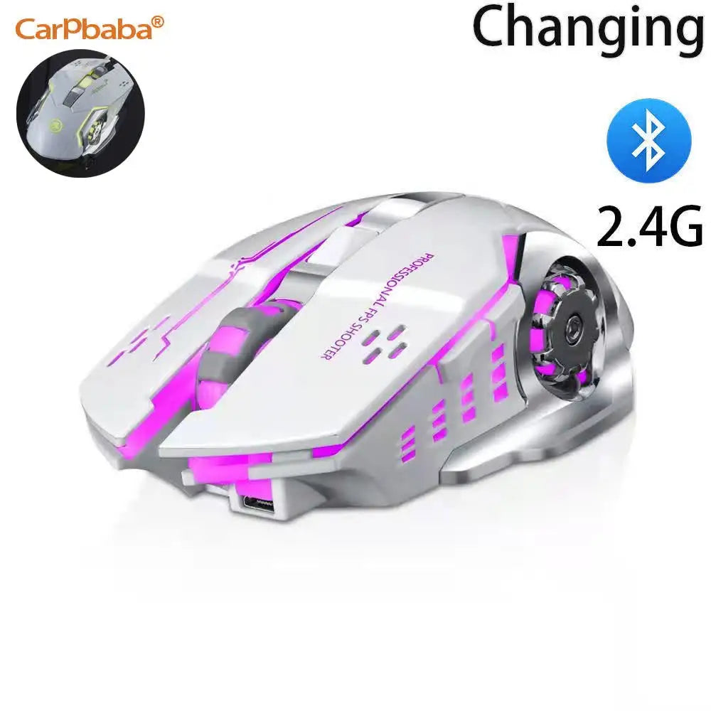 Mouse gaming Carpbaba GM6 per gamer, mouse ottico cablato regolabile con LED, cavo USB, mouse silenzioso per laptop e PC