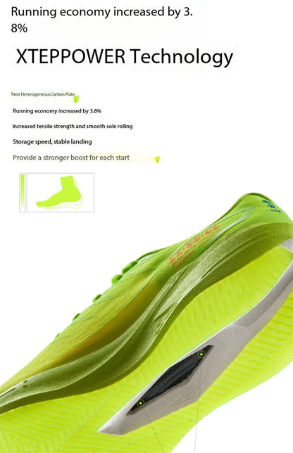 Xtep 260X 2.0  Marathon Running Shoes For Men Racing Carbon Plate Shock Soft Cushion Sport Daily Training Shoe 975119110032