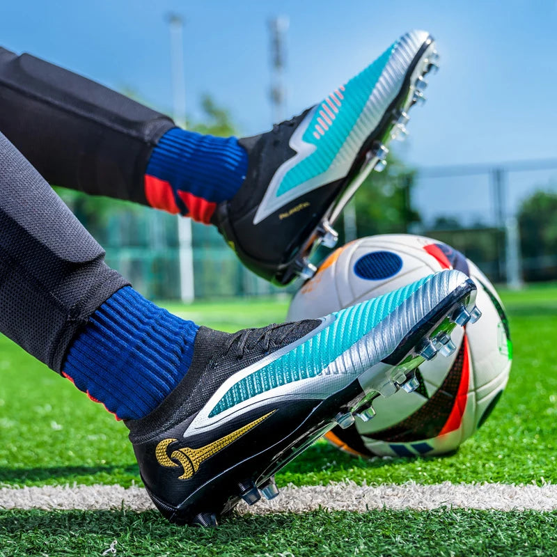 Nouvelles chaussures de football pour hommes, ultralégères, pour l'entraînement en extérieur, livraison directe, chaussures de foot à crampons longs FG antidérapantes